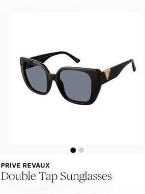 PRIVE REVAUX Double Tap Women’s Sunglasses - NEW! Square framed Black & Gold
